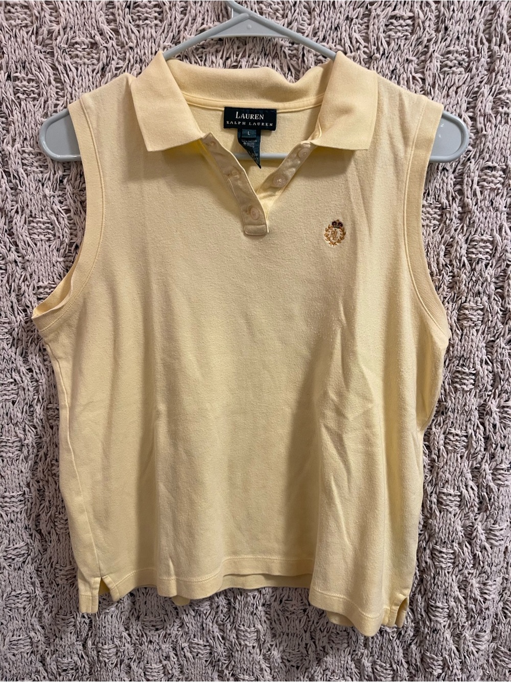 Ralph Lauren Pale Yellow Sleeveless Polo Tank